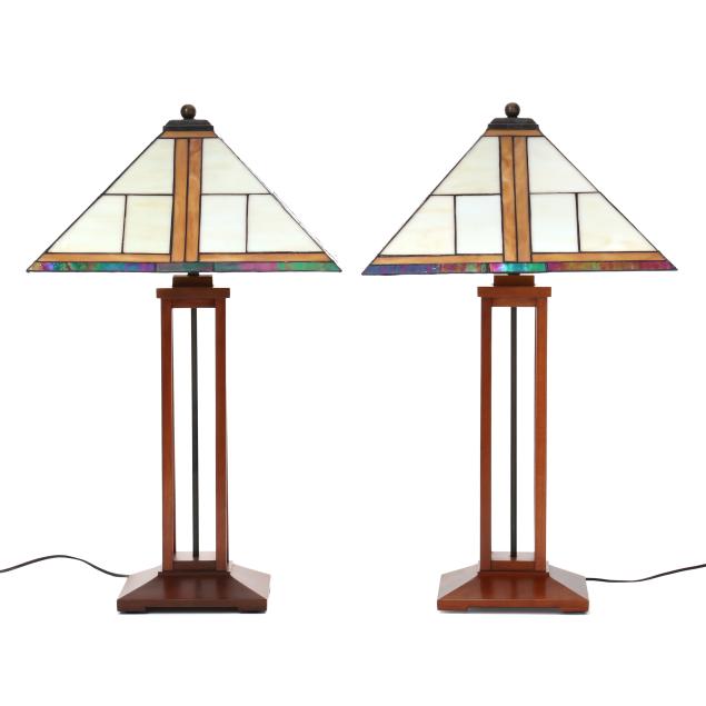 stickley-contemporary-pair-of-cherry-stained-glass-table-lamps