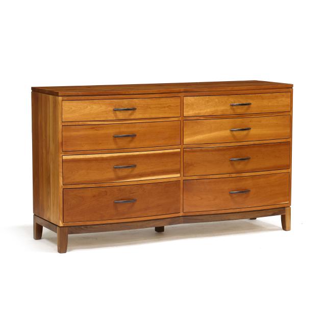 stickley-contemporary-cherry-double-dresser-with-mirror