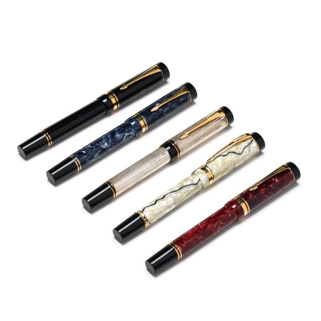 five-parker-fountain-pens-including-george-bush-inaugural-pen