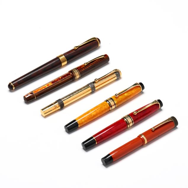 six-assorted-fountain-pens